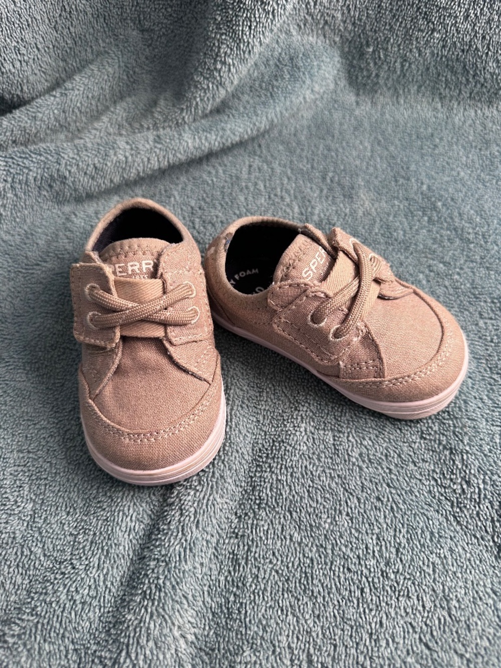 Sperry Baby Shoes Size 2 | Memory Foam Top-Sider | Tan Neutral Infant Shoes